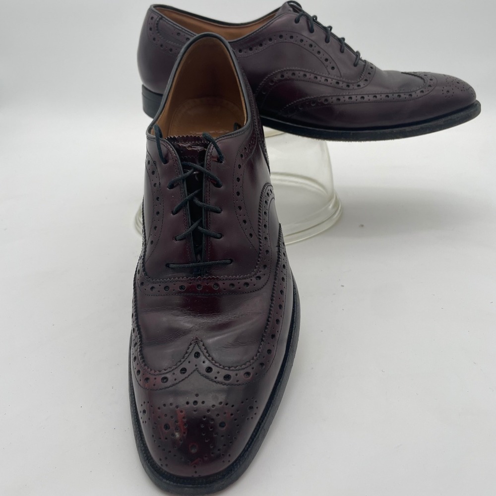 Johnston & Murphy Aristocraft Cordovan Leather‎ Wingtip Oxford Shoe 9.5 USA